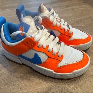 Nike Dunk Low Disrupt Women’s Size 7 White Orange Blue Gum Sole